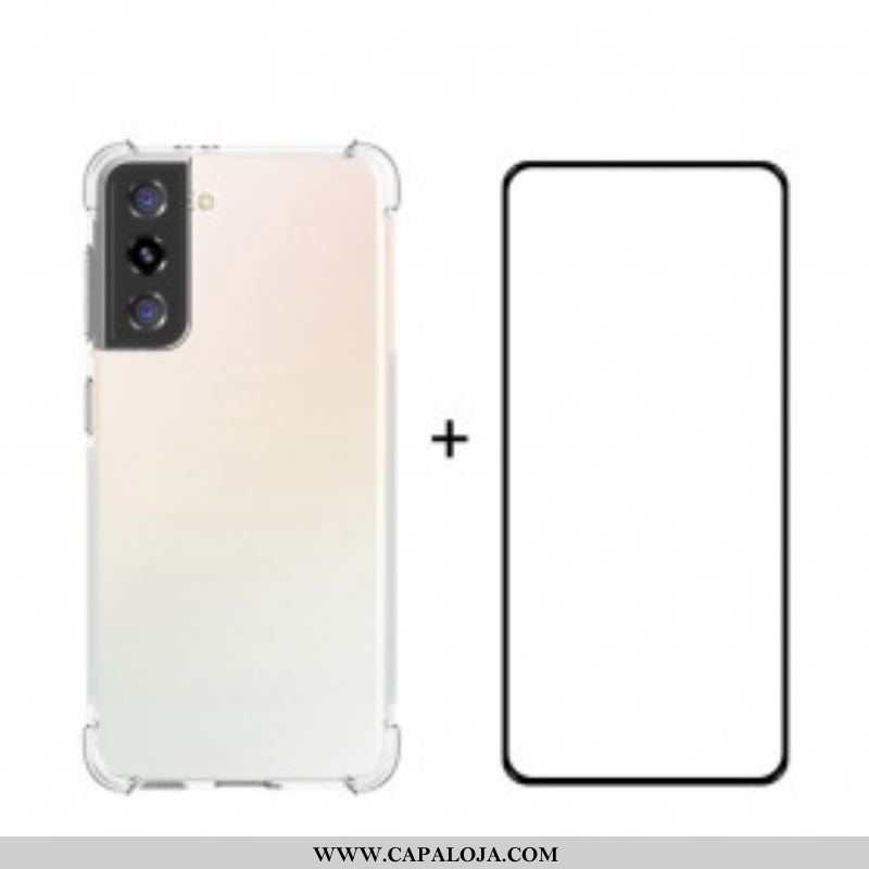 Capa Para Samsung Galaxy S21 Plus 5G Enkay Combo E Vidro Temperado