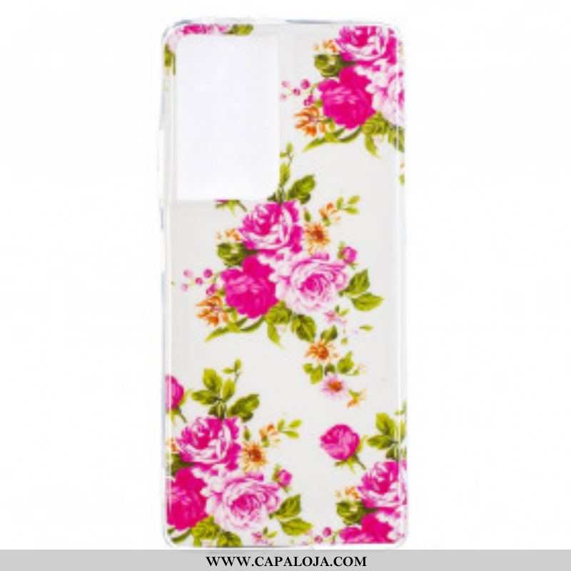 Capa Para Samsung Galaxy S21 Ultra 5G Flores Da Liberdade Fluorescentes