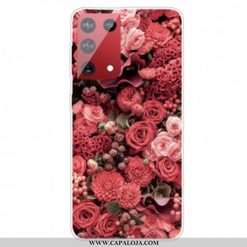 Capa Para Samsung Galaxy S21 Ultra 5G Flores Intensas