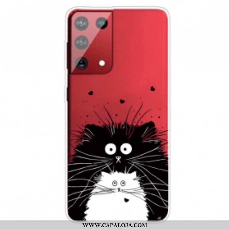 Capa Para Samsung Galaxy S21 Ultra 5G Olha Os Gatos