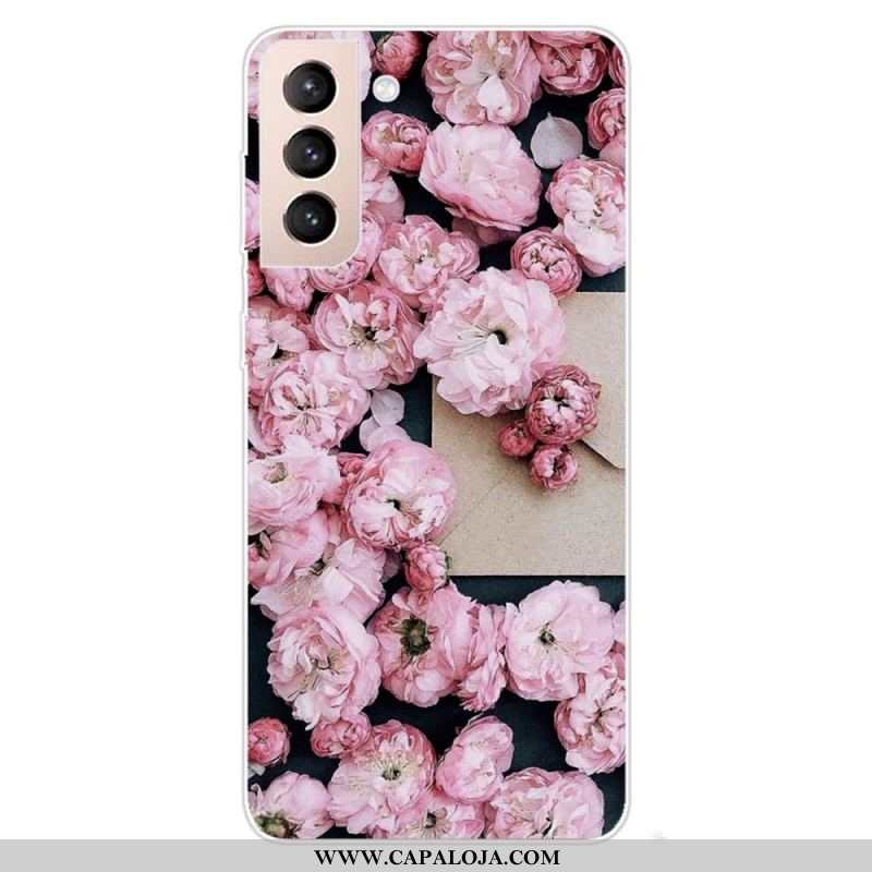 Capa Para Samsung Galaxy S22 5G Flores Cor De Rosa