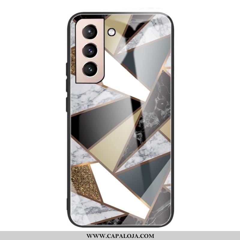 Capa Para Samsung Galaxy S22 5G Geometria Mármore Vidro Temperado