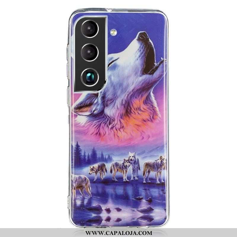 Capa Para Samsung Galaxy S22 5G Lobo Fluorescente