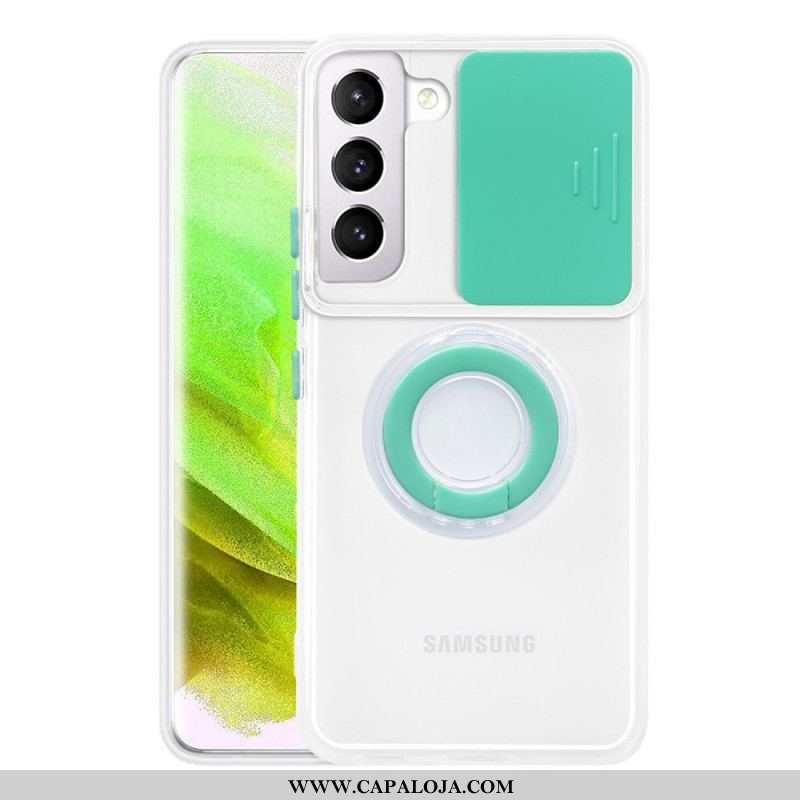 Capa Para Samsung Galaxy S22 5G Suporte De Anel E Protetores De Lente