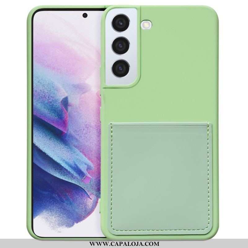 Capa Para Samsung Galaxy S22 5G Titular De Cartão De Silicone Líquido