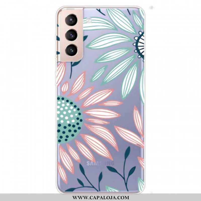 Capa Para Samsung Galaxy S22 5G Uma Flor Transparente