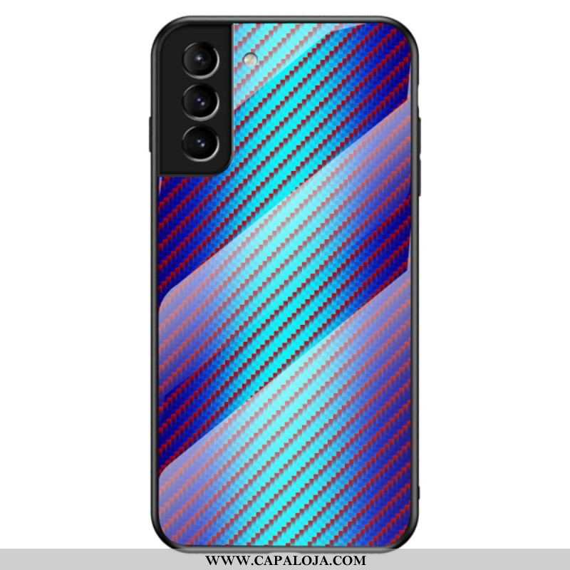 Capa Para Samsung Galaxy S22 5G Vidro Temperado De Fibra De Carbono