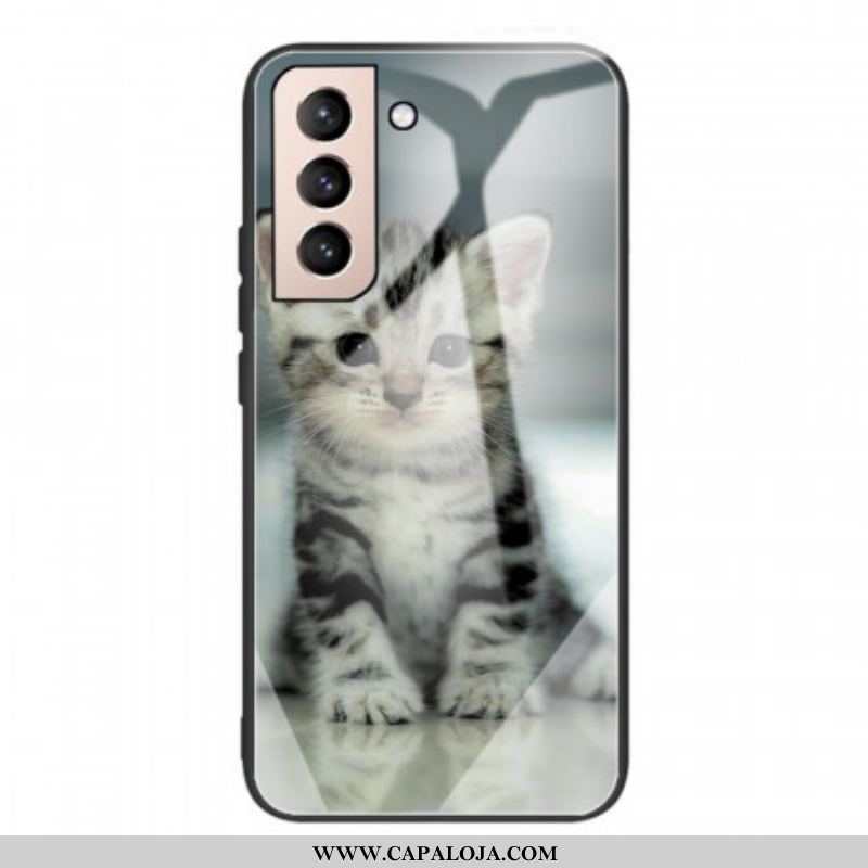 Capa Para Samsung Galaxy S22 5G Vidro Temperado Gatinho