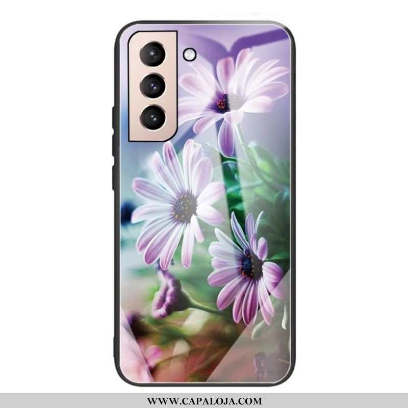 Capa Para Samsung Galaxy S22 Plus 5G Flores Realistas De Vidro Temperado