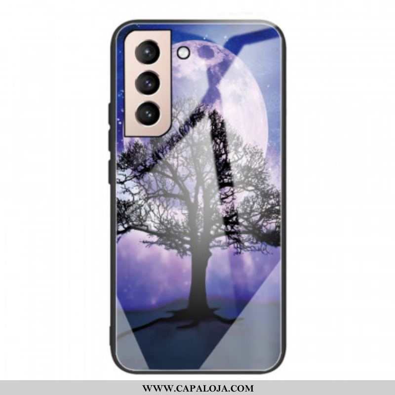 Capa Para Samsung Galaxy S22 Plus 5G Vidro Temperado Da Árvore Do Mundo