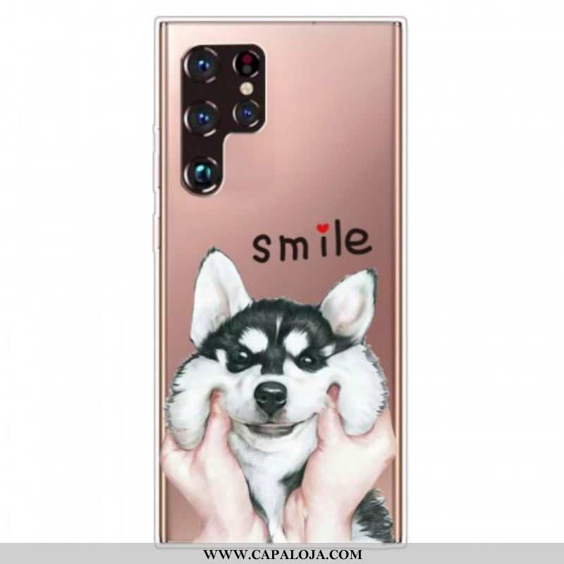 Capa Para Samsung Galaxy S22 Ultra 5G Cachorro Sorridente