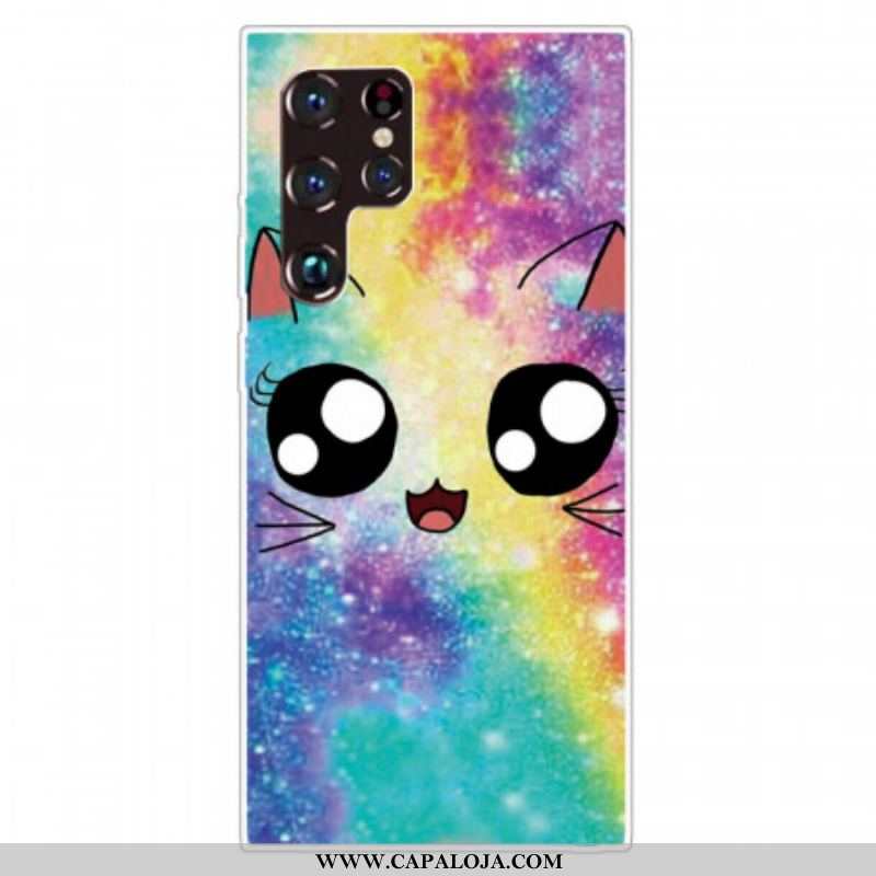 Capa Para Samsung Galaxy S22 Ultra 5G Gato De Desenho Animado