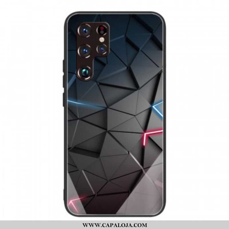 Capa Para Samsung Galaxy S22 Ultra 5G Geometria Do Vidro Temperado