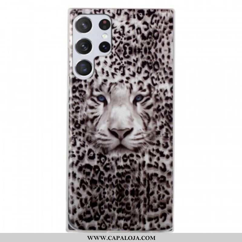 Capa Para Samsung Galaxy S22 Ultra 5G Leopardo Fluorescente