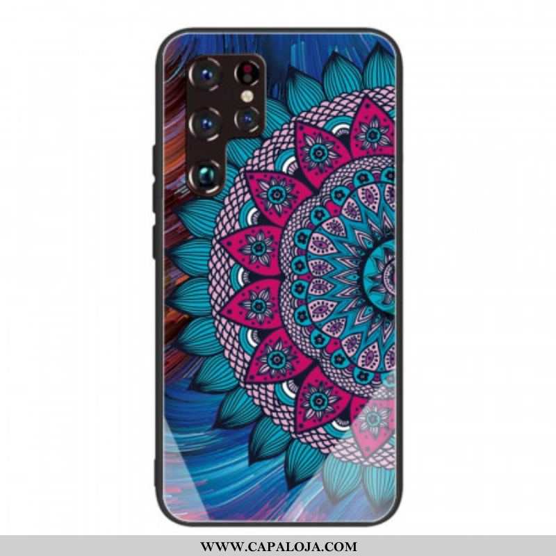 Capa Para Samsung Galaxy S22 Ultra 5G Mandala Vidro Temperado