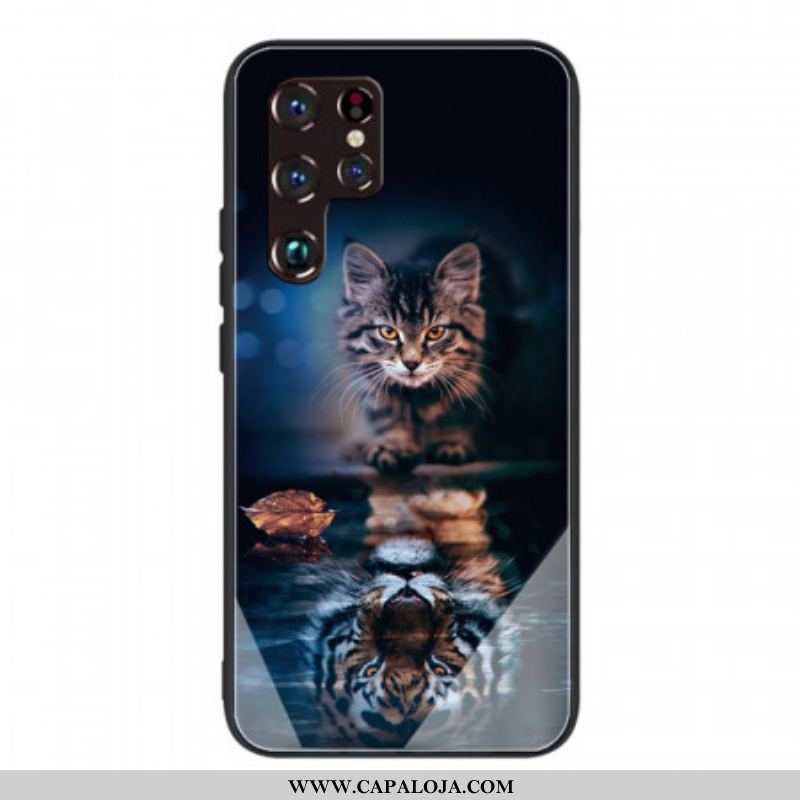 Capa Para Samsung Galaxy S22 Ultra 5G Meu Vidro Temperado Tigre