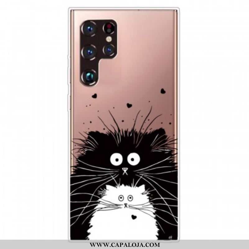 Capa Para Samsung Galaxy S22 Ultra 5G Olha Os Gatos