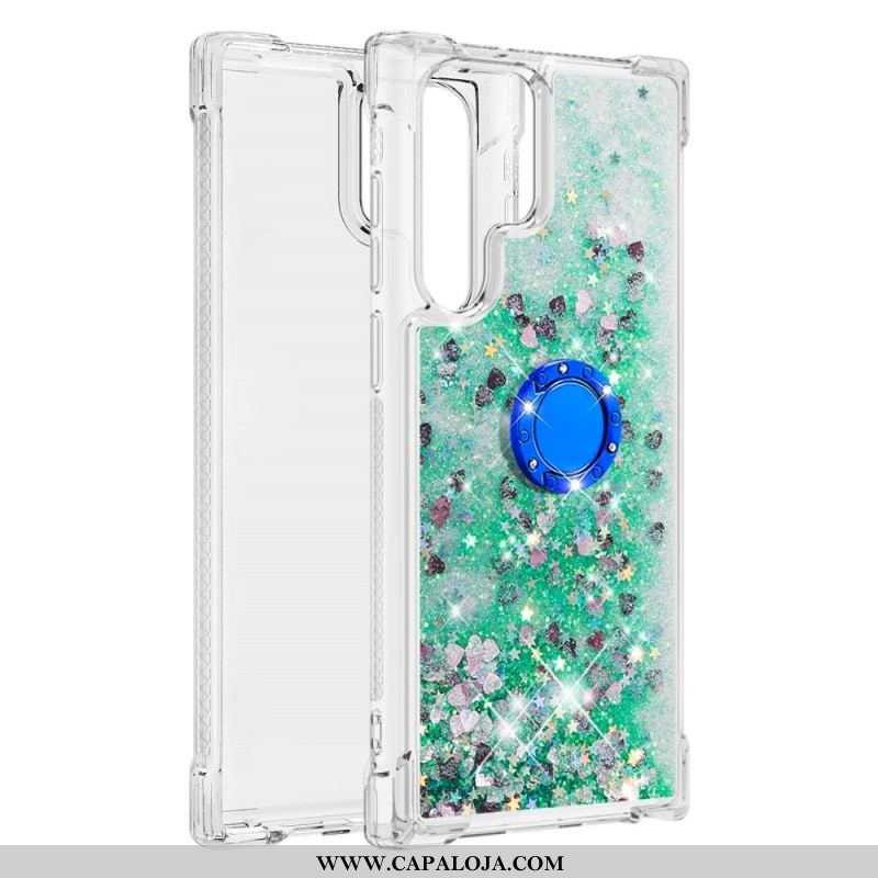 Capa Para Samsung Galaxy S22 Ultra 5G Suporte De Anel Glitter