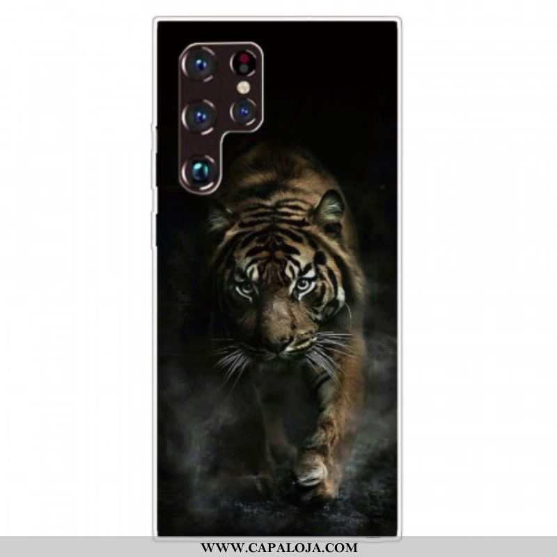 Capa Para Samsung Galaxy S22 Ultra 5G Tigre Flexível