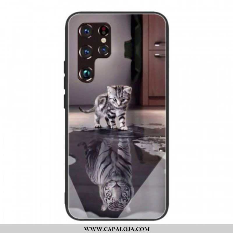 Capa Para Samsung Galaxy S22 Ultra 5G Vidro Temperado Ernest O Tigre