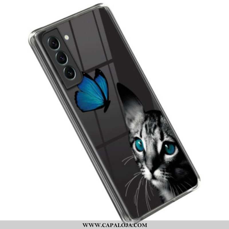 Capa Para Samsung Galaxy S23 5G Gato E Borboleta