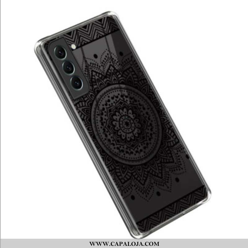 Capa Para Samsung Galaxy S23 5G Mandala Preta Sem Costura