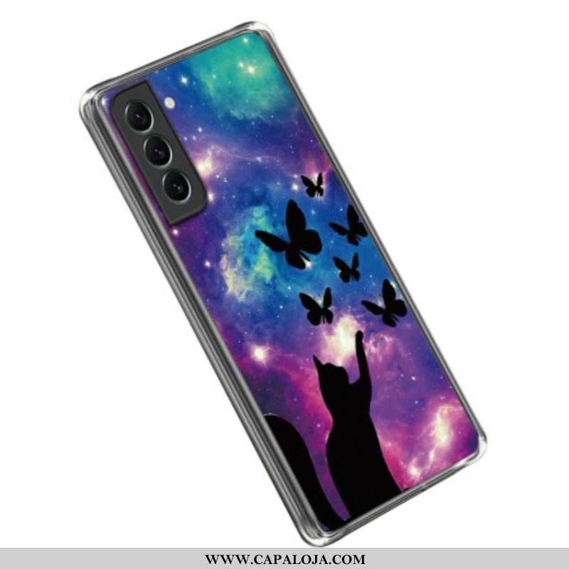 Capa Para Samsung Galaxy S23 5G Silicone Gato Espacial