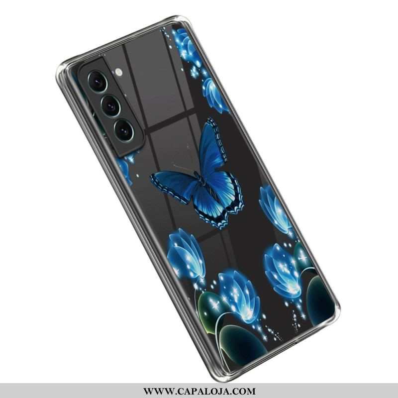 Capa Para Samsung Galaxy S23 Plus 5G Borboletas Azuis