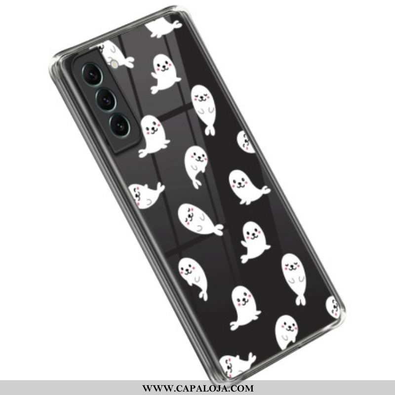 Capa Para Samsung Galaxy S23 Plus 5G Lobos Marinhos Transparentes