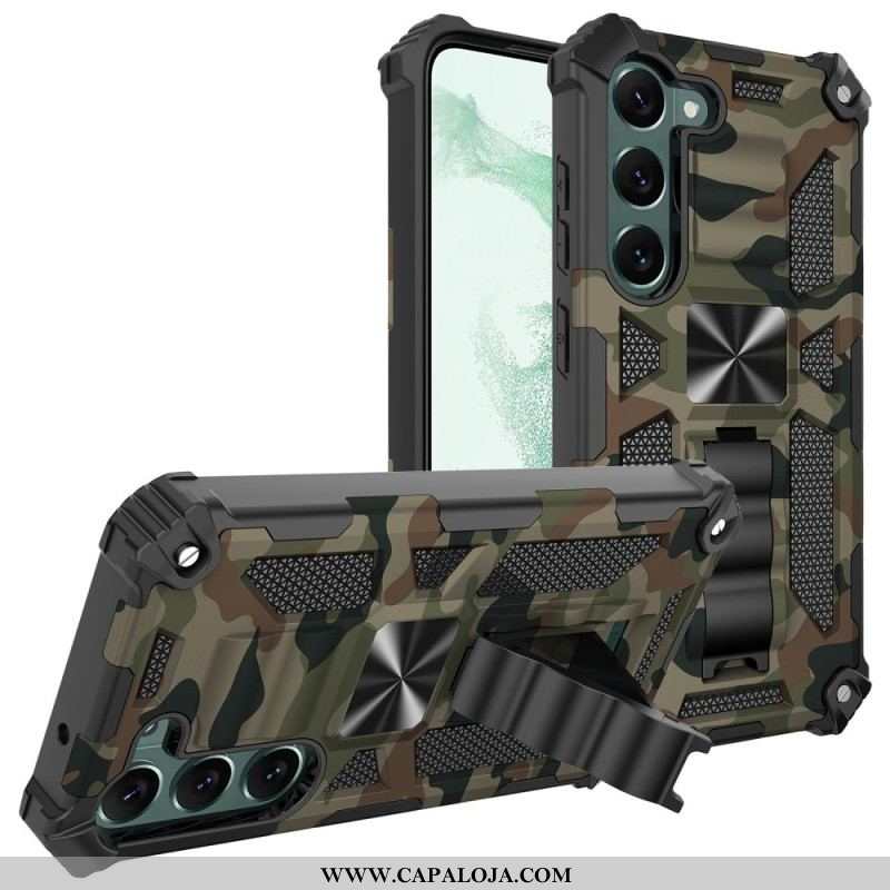 Capa Para Samsung Galaxy S23 Plus 5G Suporte Removível De Camuflagem