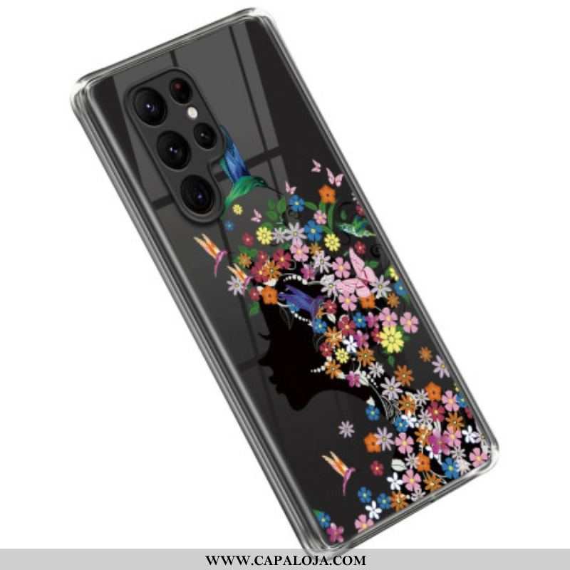 Capa Para Samsung Galaxy S23 Ultra 5G Cabeça De Flor