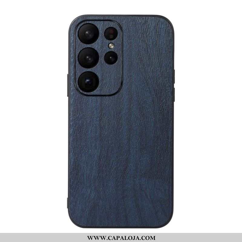 Capa Para Samsung Galaxy S23 Ultra 5G Estilo Couro Efeito Madeira