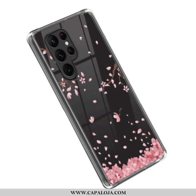 Capa Para Samsung Galaxy S23 Ultra 5G Florzinhas Rosa