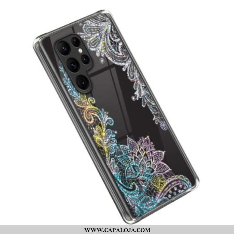 Capa Para Samsung Galaxy S23 Ultra 5G Mandala De Renda Sem Costura