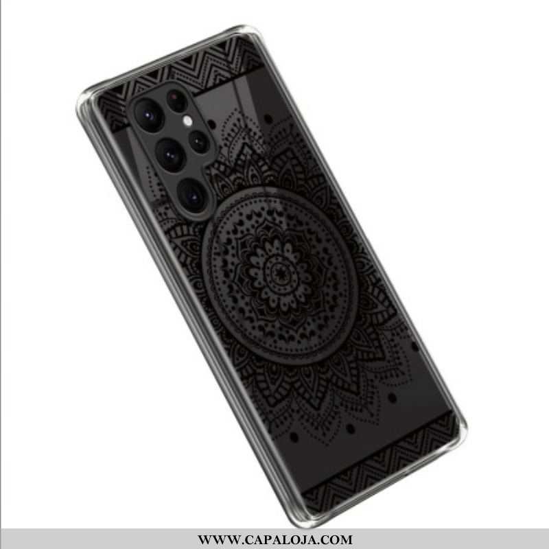 Capa Para Samsung Galaxy S23 Ultra 5G Mandala Negra