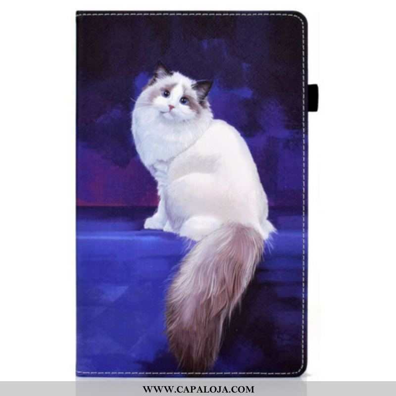 Capa Para Samsung Galaxy Tab A7 Lite Gato Branco