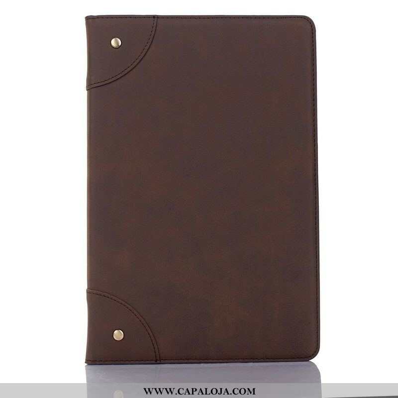 Capa Para Samsung Galaxy Tab A7 Lite Rebites Vintage De Couro Sintético