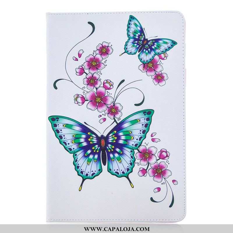 Capa Para Samsung Galaxy Tab S8 / Tab S7 Aquarela Borboletas