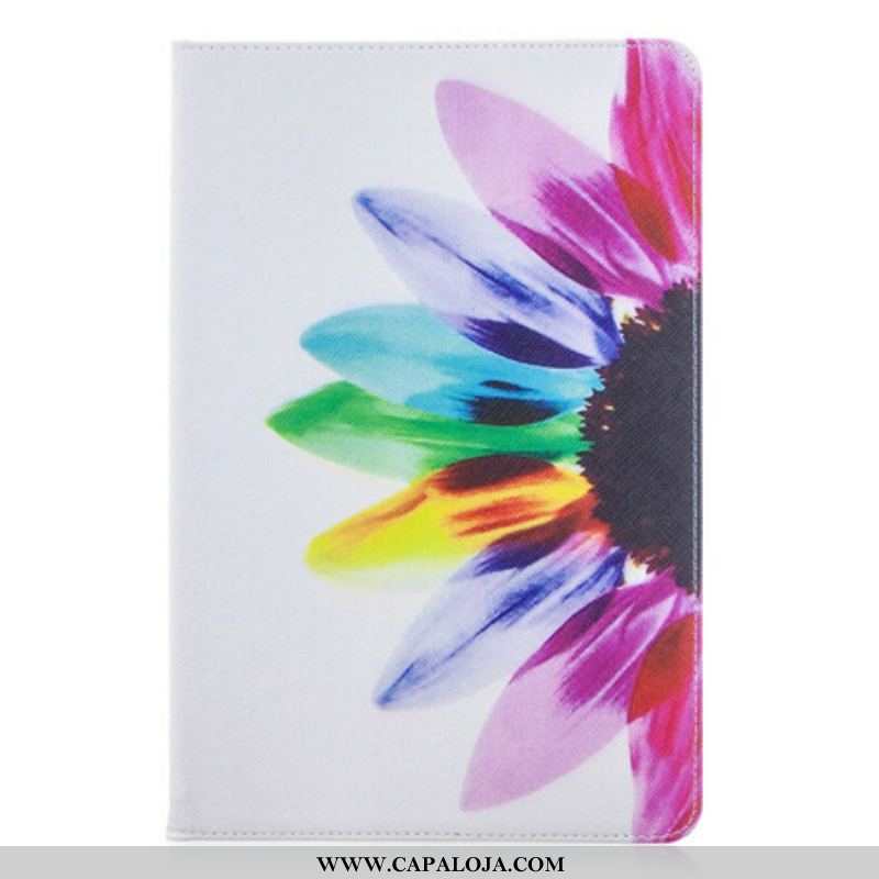 Capa Para Samsung Galaxy Tab S8 / Tab S7 Flor Aquarela