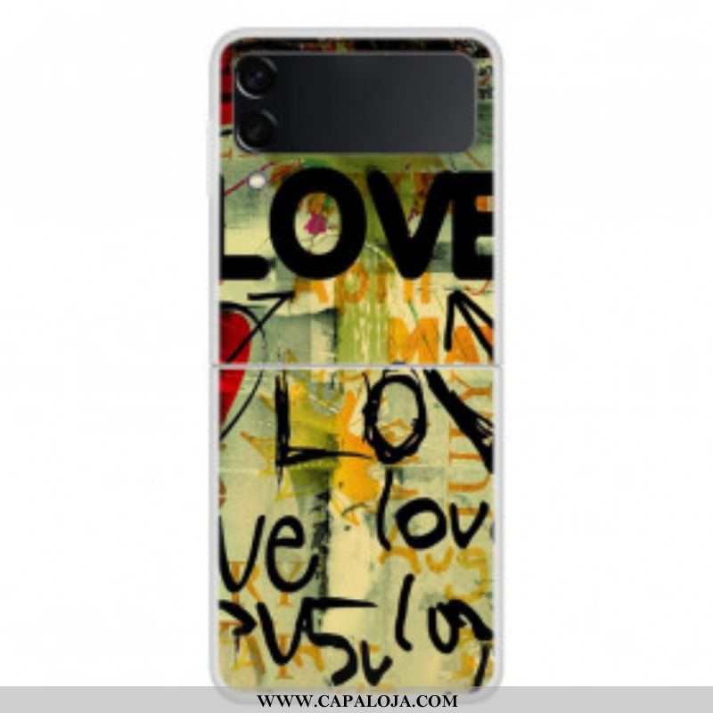 Capa Para Samsung Galaxy Z Flip 3 5G De Couro Amor E Amor