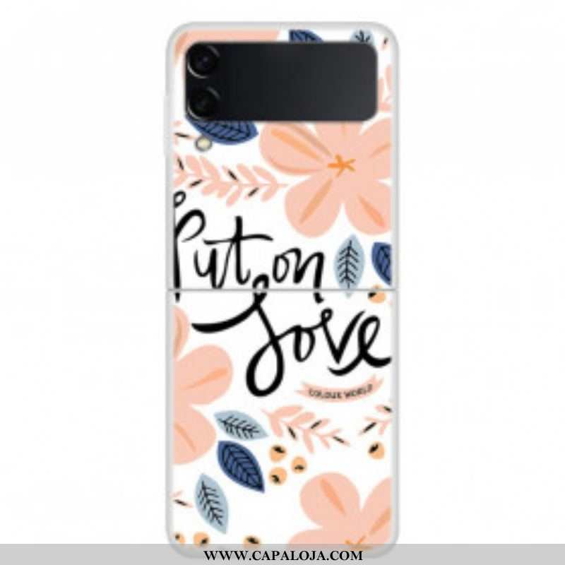 Capa Para Samsung Galaxy Z Flip 3 5G De Couro Coloque Amor