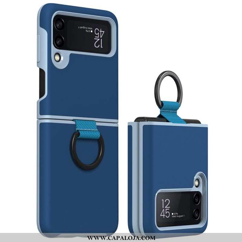 Capa Para Samsung Galaxy Z Flip 3 5G De Couro Design De Suporte De Anel Gkk