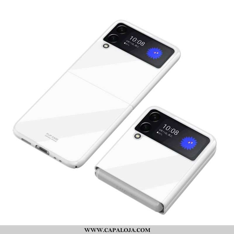 Capa Para Samsung Galaxy Z Flip 3 5G De Couro Lustroso