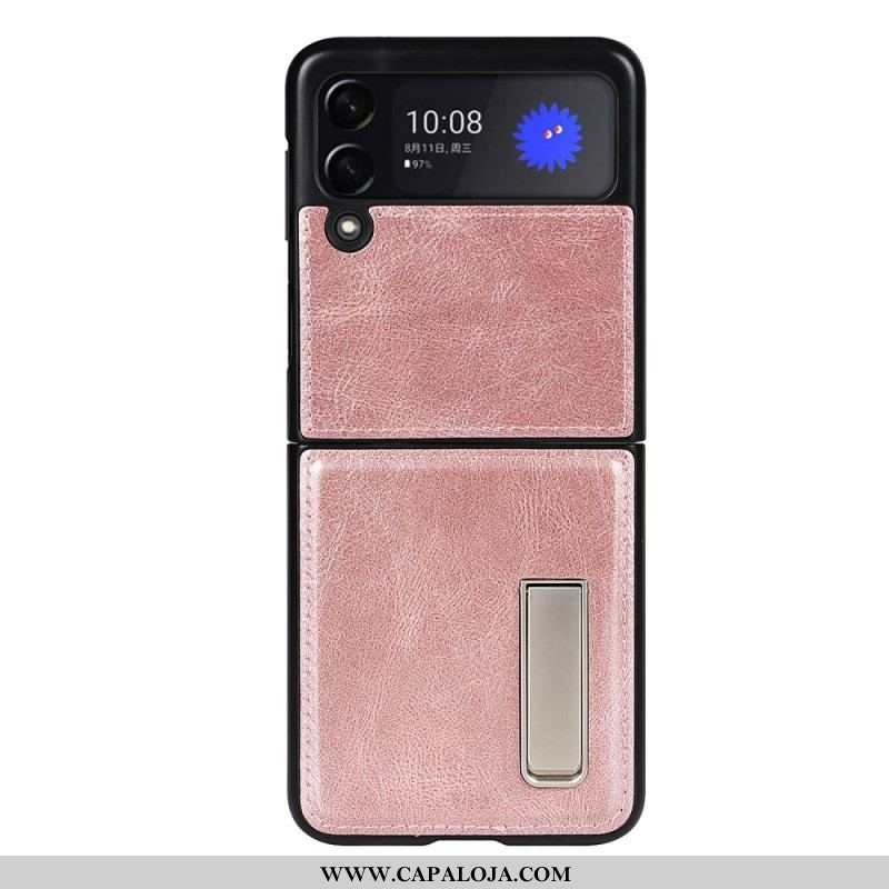 Capa Para Samsung Galaxy Z Flip 3 5G De Couro Suporte De Couro Estilo