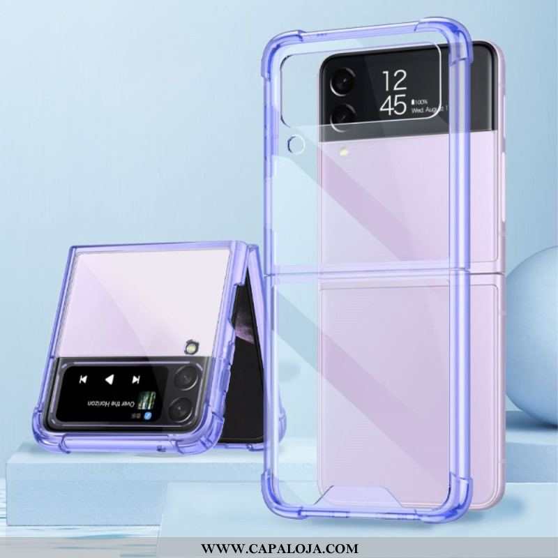 Capa Para Samsung Galaxy Z Flip 4 De Couro Cantos Reforçados Gkk Transparentes