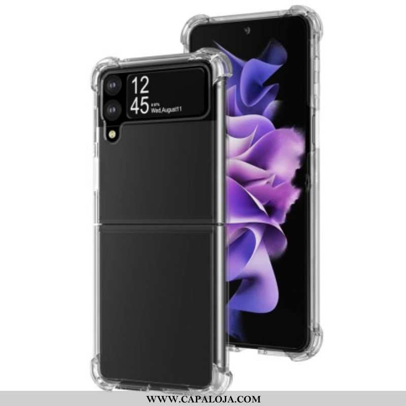 Capa Para Samsung Galaxy Z Flip 4 De Couro Cantos Reforçados Sem Costura