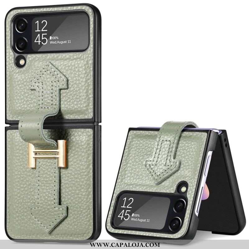 Capa Para Samsung Galaxy Z Flip 4 De Couro Couro E Amuletos