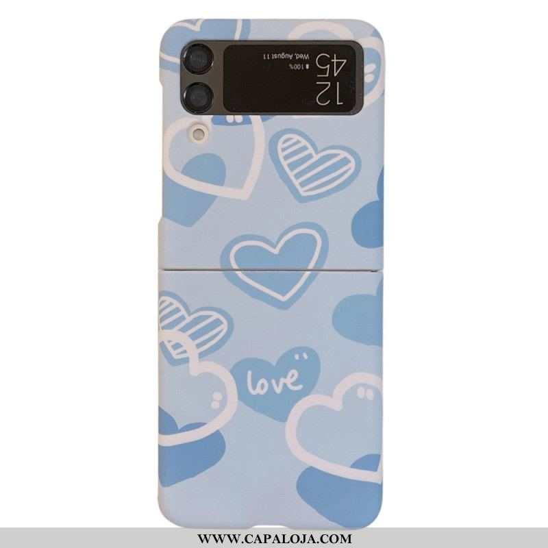 Capa Para Samsung Galaxy Z Flip 4 De Couro Flores Do Amor