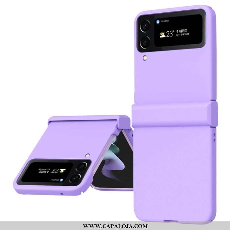 Capa Para Samsung Galaxy Z Flip 4 De Couro Mate Clássico