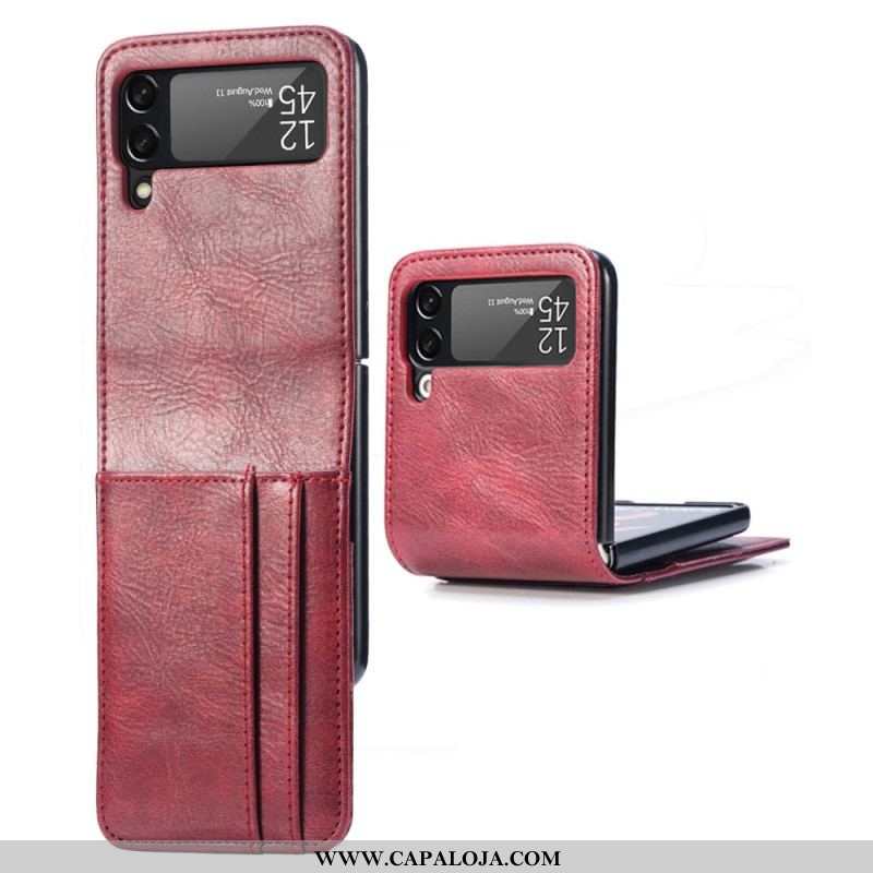 Capa Para Samsung Galaxy Z Flip 4 De Couro Porta-cartões Estilo Couro